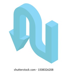 
U turn arrow vector isolated on white background 
