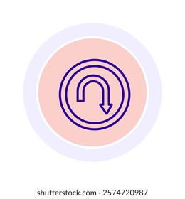 U Turn color circle icon , vector, pixel perfect, illustrator file