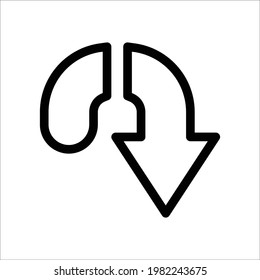 U turn down icon, Line Vector graphics