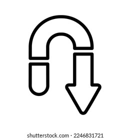 U Drehen Sie das Symbol im Zeilenstil ab