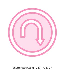 U Turn duotone line icon , vector, pixel perfect, illustrator file