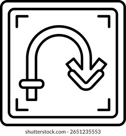 U Turn Filled Style Icon Design