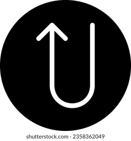 u Turn-Glyph-Symbol-Vektorgrafik