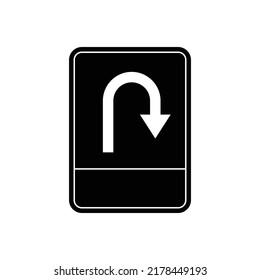 U turn icon design isolated on white background