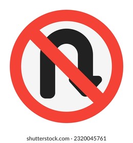 U turn icon in flat style, use for website mobile app presentation