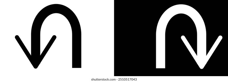  U turn icon with on background vector stock illustration EPS10