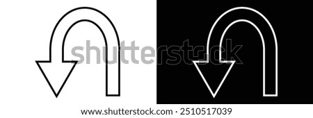  U turn icon with on background vector stock illustration EPS10