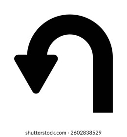 U turn icon symbol on white background. vector illustration.