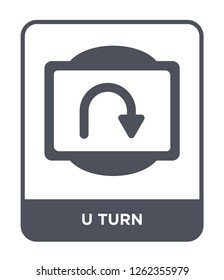 u turn icon vector on white background, u turn trendy filled icons from Traffic signs collection, u turn simple element illustration