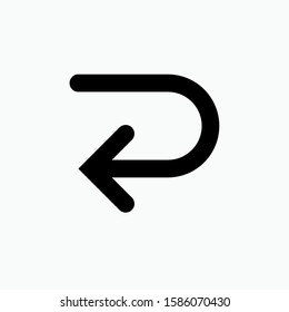 U Turn Icon - Vector, Sign and Symbol for Design, Presentation, Website or Apps Elements.