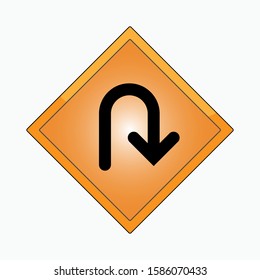 U Turn Icon - Vector, Sign and Symbol for Design, Presentation, Website or Apps Elements.