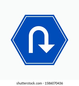 U Turn Icon - Vector, Sign and Symbol for Design, Presentation, Website or Apps Elements.