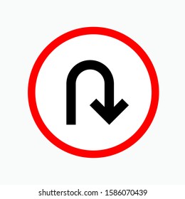 U Turn Icon - Vector, Sign and Symbol for Design, Presentation, Website or Apps Elements.