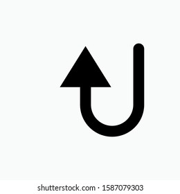 U Turn Icon - Vector, Sign and Symbol for Design, Presentation, Website or Apps Elements.