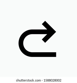 U Turn Icon - Vector, Sign and Symbol for Design, Presentation, Website or Apps Elements.