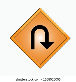 U Turn Icon - Vector, Sign and Symbol for Design, Presentation, Website or Apps Elements.