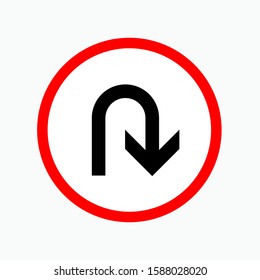 U Turn Icon - Vector, Sign and Symbol for Design, Presentation, Website or Apps Elements.