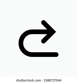 U Turn Icon - Vector, Sign and Symbol for Design, Presentation, Website or Apps Elements.