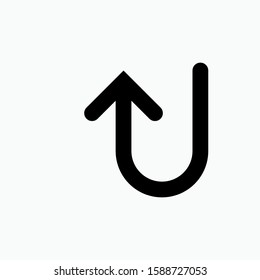 U Turn Icon - Vector, Sign and Symbol for Design, Presentation, Website or Apps Elements.