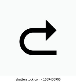 U Turn Icon - Vector, Sign and Symbol for Design, Presentation, Website or Apps Elements.