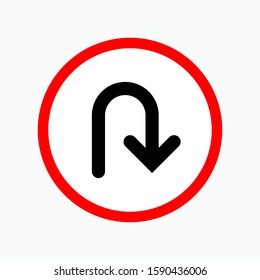 
U Turn Icon - Vector, Sign and Symbol for Design, Presentation, Website or Apps Elements.