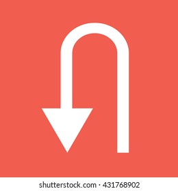 U turn icon vector sign