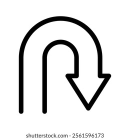 U Turn Icon Vector Symbol Design Illustration