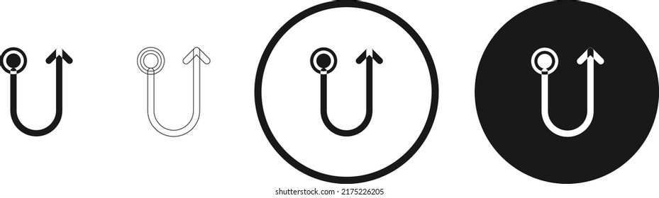 U Turn Up Icon . Web Icon Set . Icons Collection. Simple Vector Illustration.