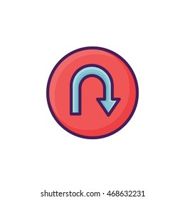 U Turn Illustration Icon