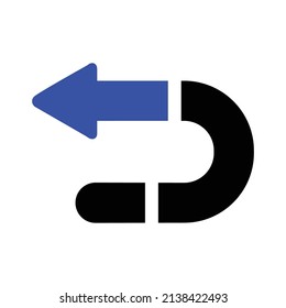 
U Turn Left Icon.Arrow Icon in trendy flat style isolated. Arrow symbol for your web site design, logo, app, UI. Vector illustration