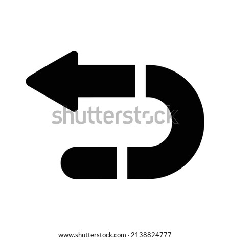 U Turn Left Icon.Arrow Icon in trendy flat style isolated. Arrow symbol for your web site design, logo, app, UI. Vector illustration