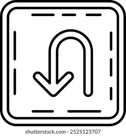 U turn line vektor Icon Design