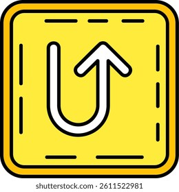 U turn Line vector Icon Design