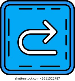 U turn Line vector Icon Design
