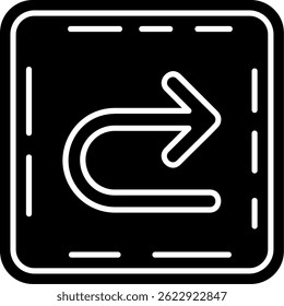U turn Line vector Icon Design