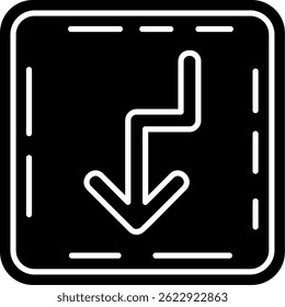 Diseño de ícono de Vector de línea de giro en U