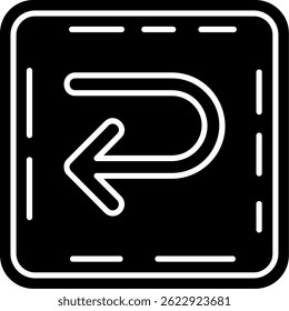 Diseño de ícono de Vector de línea de giro en U