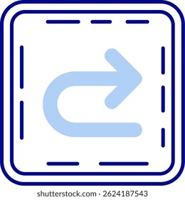 Diseño de ícono de Vector de línea de giro en U