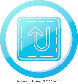 U turn line vektor Icon Design