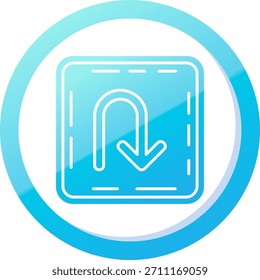 U turn line vektor Icon Design