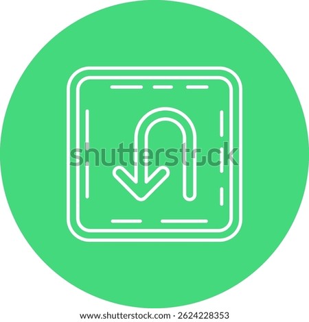 U turn Line vector Icon Design