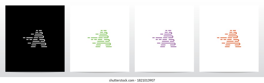 U Turn Lines Formed Letter Logo Design A