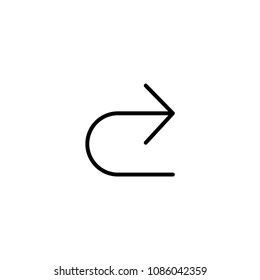 U turn right arrow icon. Multimedia symbol modern, simple, vector, icon for website design, mobile app, ui. Vector Illustration