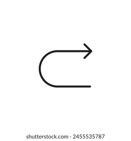U Turn Right Arrow, Sign simple flat trendy style illustration for web and app..eps