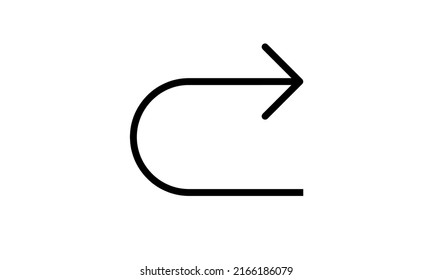 u turn to right icon vector simple minimalist with white background
