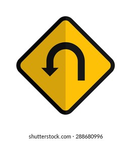 U turn, road, highway icon vectgor image. Can also be used for transport, transportation and travel. Suitable for mobile apps, web apps and print media. 