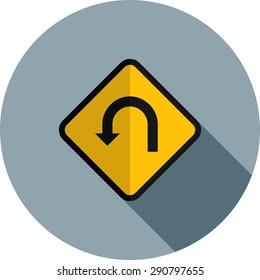U turn, road, highway icon vectgor image. Can also be used for transport, transportation and travel. Suitable for mobile apps, web apps and print media. 