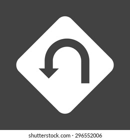 U turn, road, highway icon vectgor image. Can also be used for transport, transportation and travel. Suitable for mobile apps, web apps and print media. 