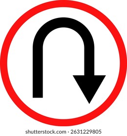 u turn sign. Arrow Sign Direction Icon. U Turn symbol. Road sign indicates. redo process. road signpost symbol