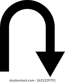 U Turn Sign. sharp turn warning. turn u sign. driving navigation icon. traffic direction and Road safety. warning road sign
